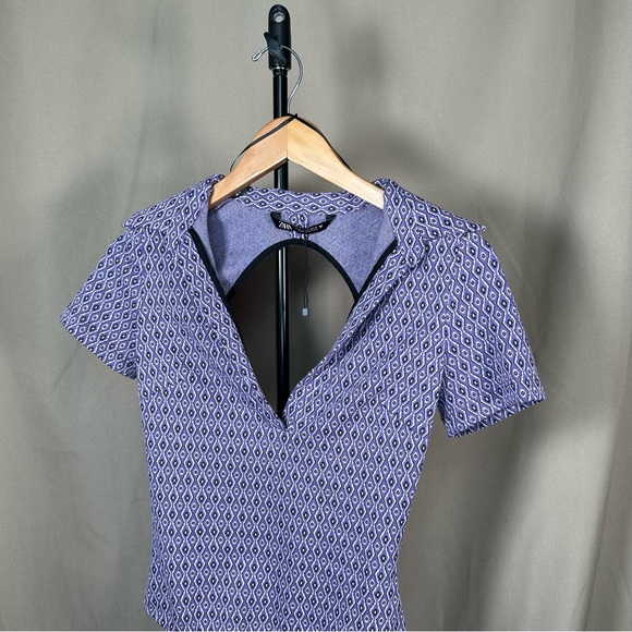 Zara Purple, Grey Printed Open Back Jumpsuit Size XS NWOT - Picture 4 of 14